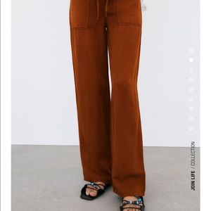 Zara elastic waist brick trousers